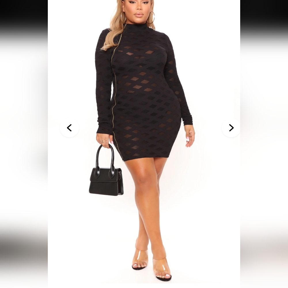 Fashion Nova Women's 1X Unzip Me Mini Dress NEW